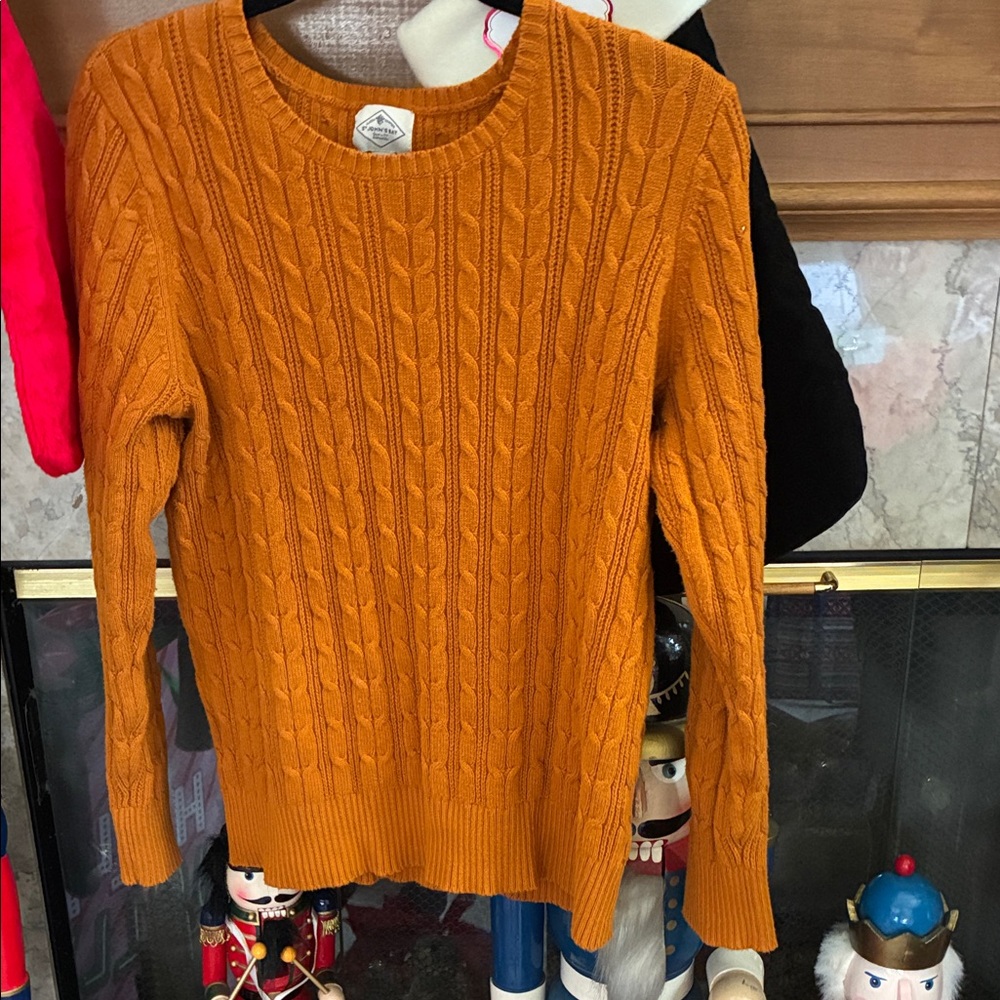 St. John's Bay Vibrant Orange Cable Knit Sweater